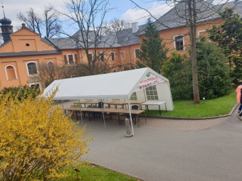 2023 - Přes tři hrady - stanoviště a trasy Žampach (6.5.) - příprava areálu