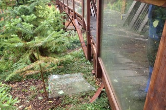 Škody v Arboretu Žampach po noční bouři dne 8.7.2015