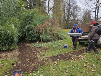 2025 Obnova lávky v mokřadu u bambusária (30.3.)