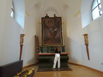 2013 - 2015 RESTAUROVÁNÍ OLTÁŘE z kaple sv.Bartoloměje, MgA.Blanka Valchářová, ak.mal. a rest.