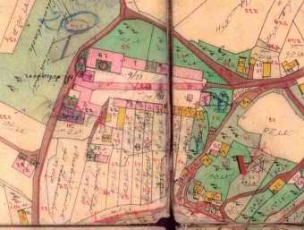 Zámecký areál Žampach - kolem roku 1840.