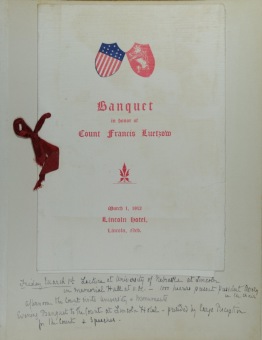 PŘEDNÁŠKOVÉ TURNÉ Františka Lützowa USA, 1912 (scan kroniky)
