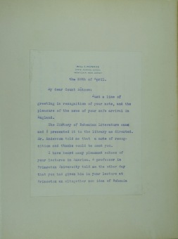 PŘEDNÁŠKOVÉ TURNÉ Františka Lützowa USA, 1912 (scan kroniky)