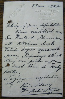 Archivní materiály - Dr. František Lützow